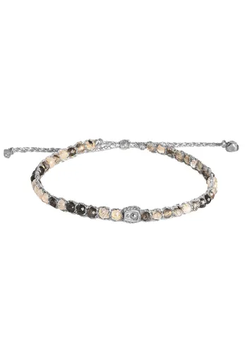 Samapura - Schwarzes Rutilquarz Armband | Silber Faden Armbänder & Armreife Damen