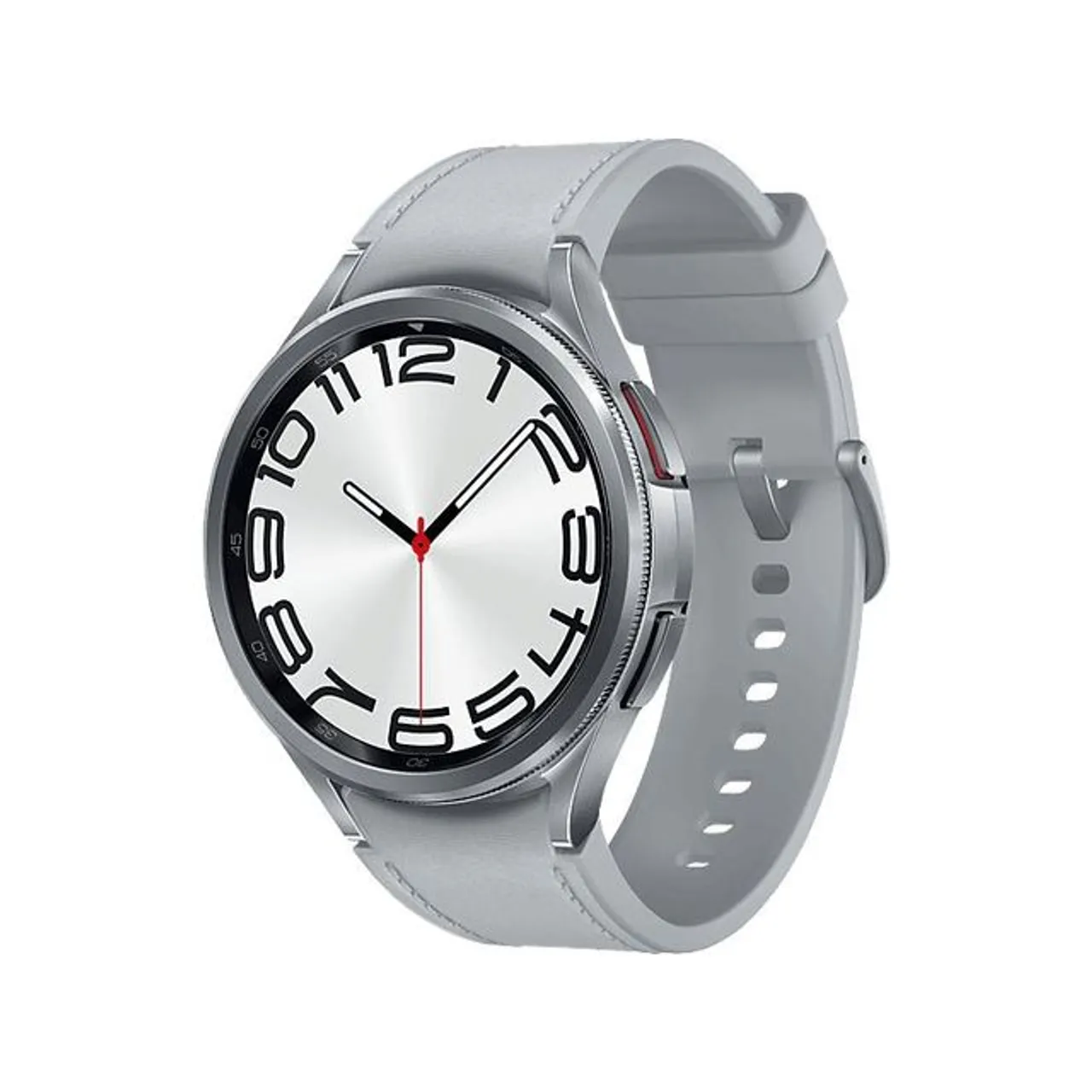 SAMSUNG Galaxy Watch6 Classic 47 mm Smartwatch Kunstleder, M/L, Silver