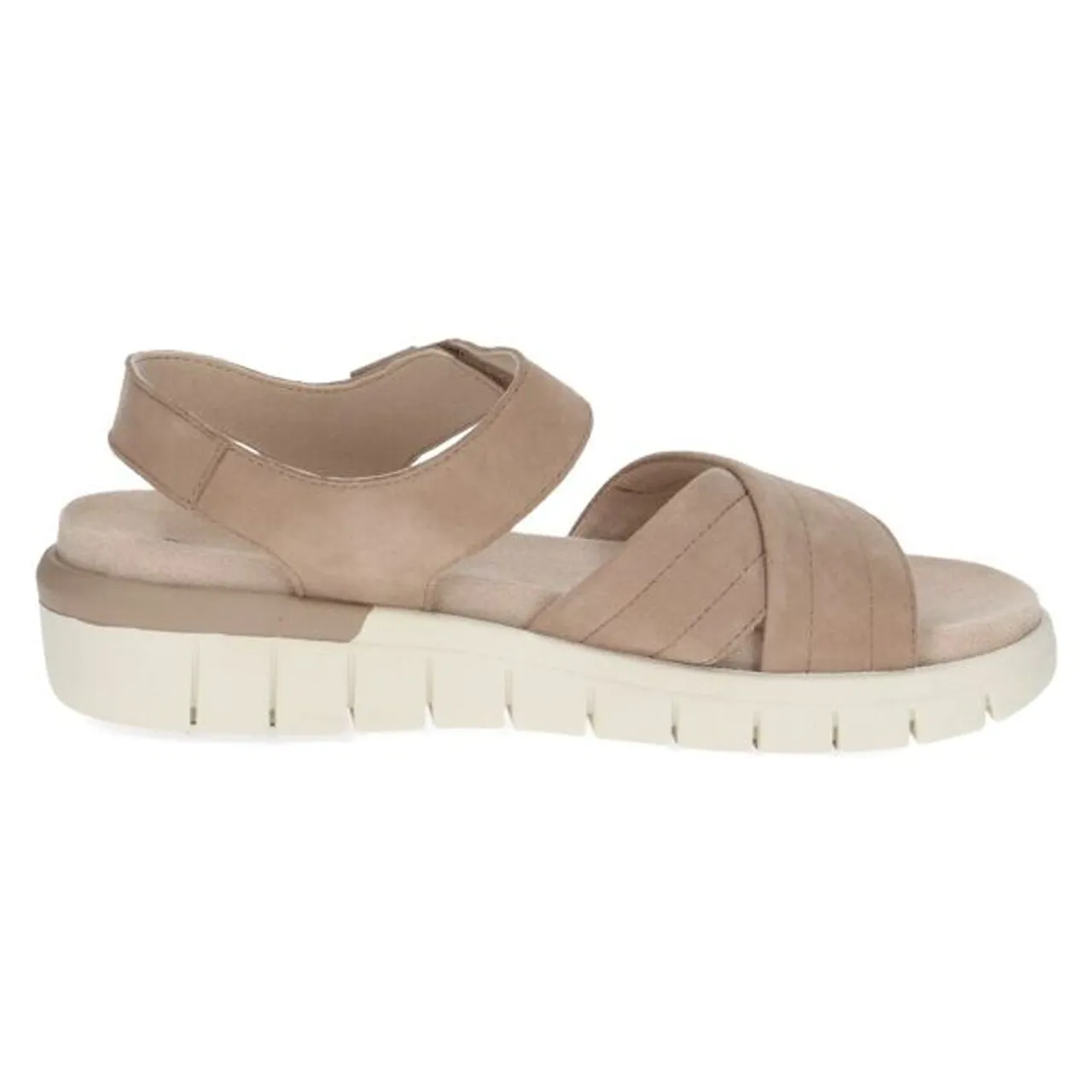 Sandale CAPRICE Gr. 41, beige Damen Schuhe Flats Sommerschuh, Sandalette, Klettschuh, mit MemoryFoam, Weite H