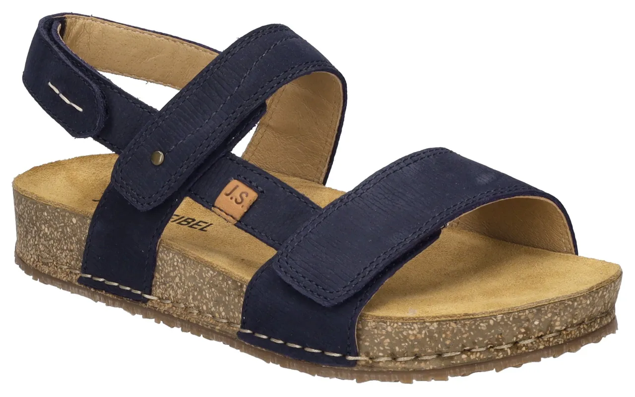 Sandale JOSEF SEIBEL "Hannah" Gr. 38, blau (dunkelblau) Damen Schuhe Sandalen Sommerschuh, Sandalette, Klettschuh, mit praktischem Klettverschluss