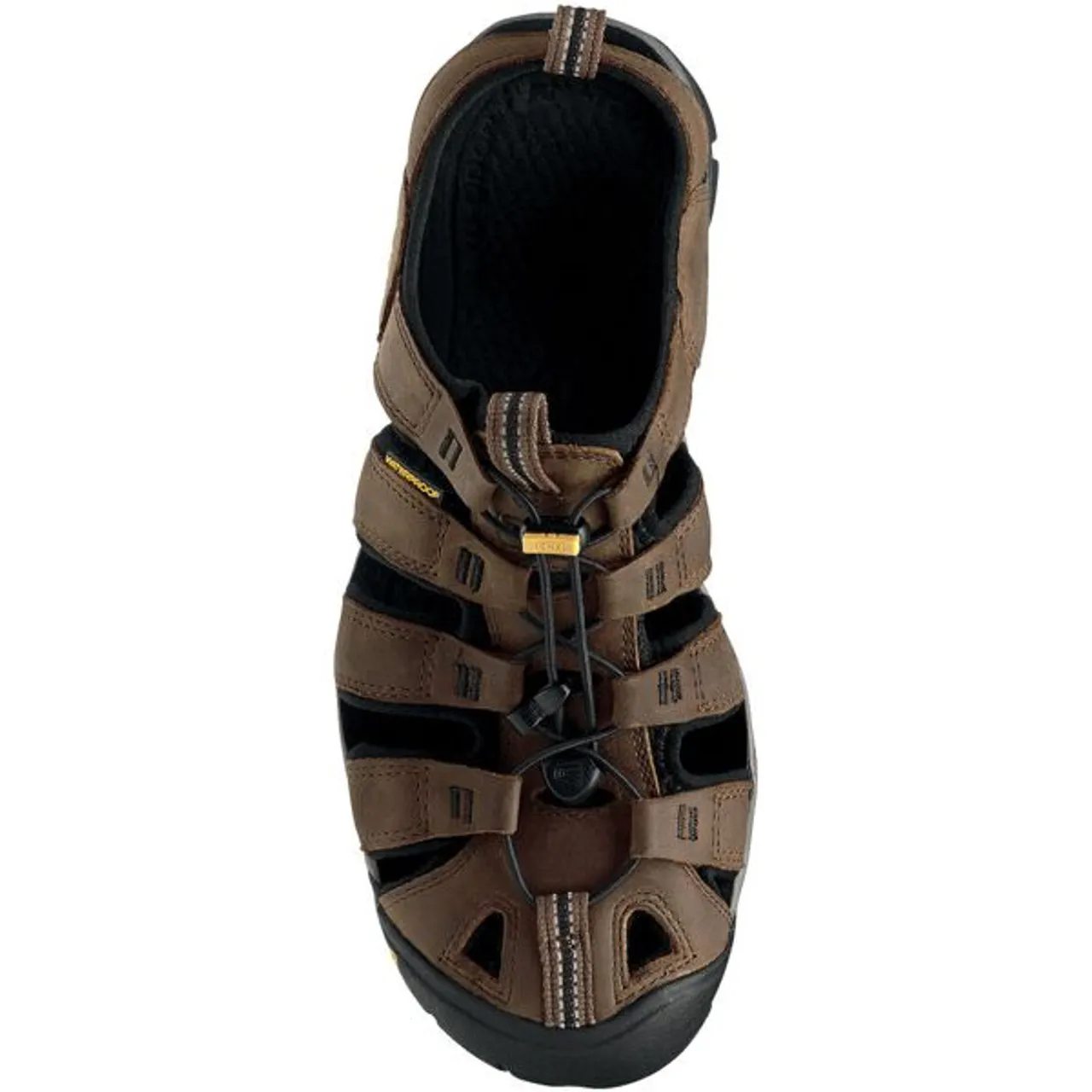 Sandale KEEN "CLEARWATER CNX LEATHER" Gr. 44, braun (dark earth, black) Schuhe Sandalen