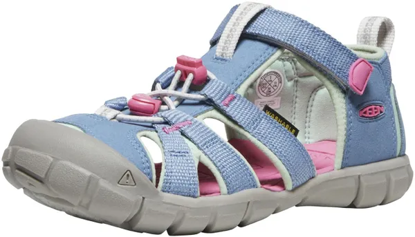 Sandale KEEN "SEACAMP II CNX" Gr. 38, bunt (coronet blue, hot pink) Schuhe Jungen