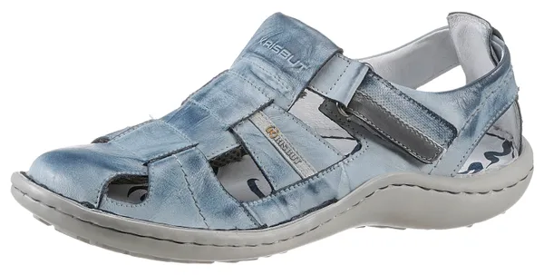 Sandale KRISBUT Gr. 46, blau (jeansblau, used) Herren Schuhe Sandalen Sommerschuh, Klettschuh, Freizeitsandale, mit Klettverschluss