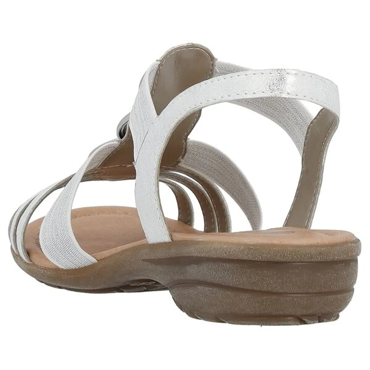 Sandale REMONTE Gr. 42, silberfarben (weiß, silberfarben) Damen Schuhe Keilsandaletten