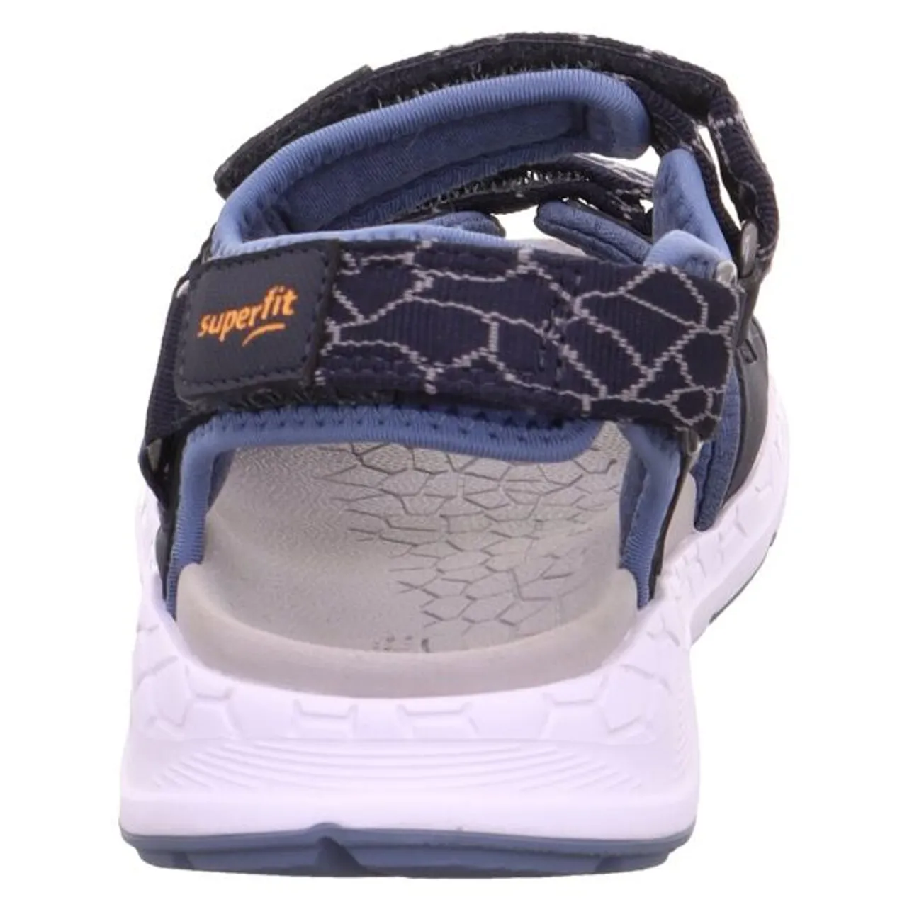 Sandale SUPERFIT "CRISS CROSS WMS: Mittel" Gr. 33, blau (blau, orange) Kinder Schuhe