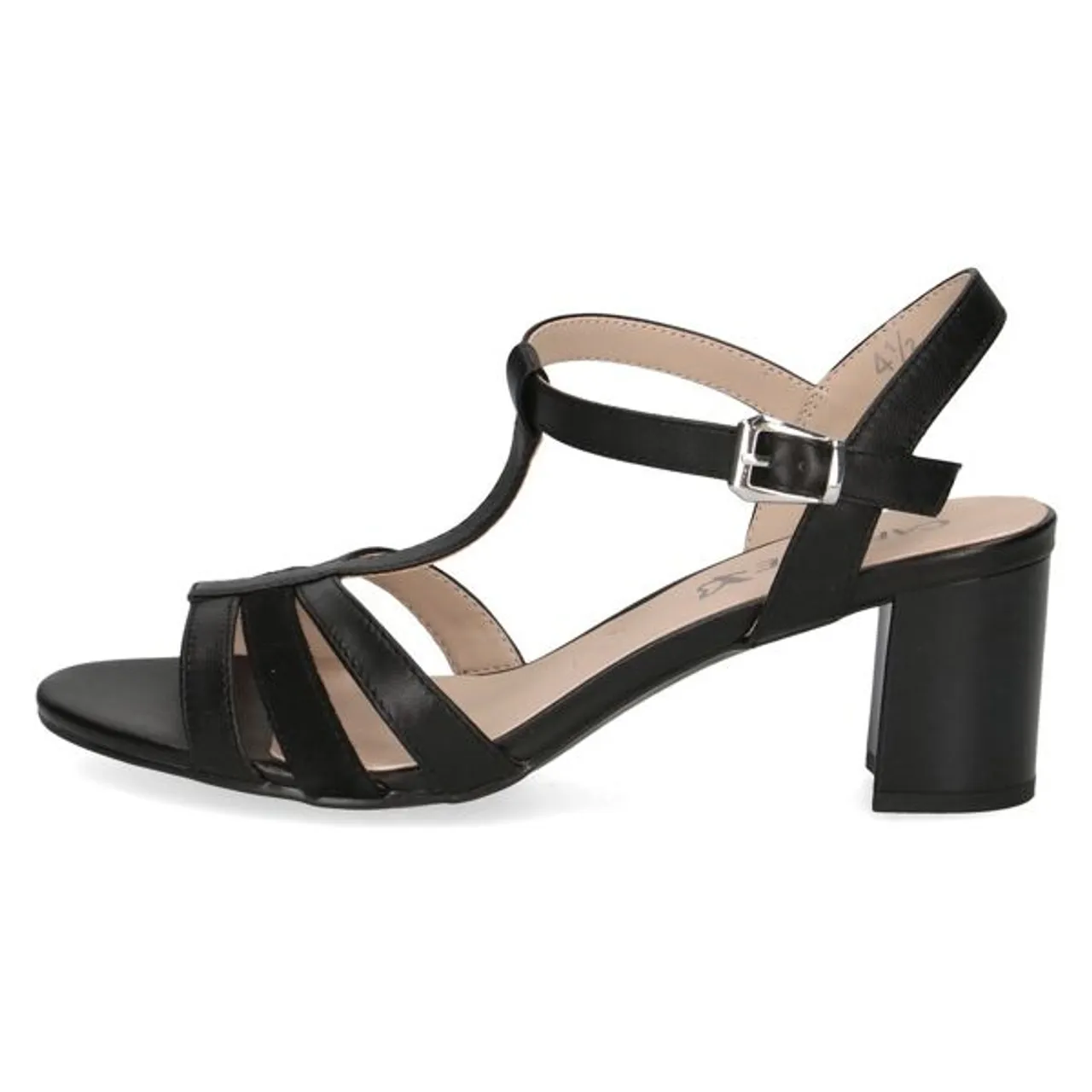 Sandalette CAPRICE Gr. 38, schwarz Damen Schuhe Sandaletten Sommerschuh, Riemchensandalette, Blockabsatz, mit Memory Foam