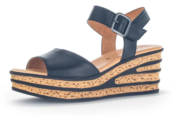 Sandalette GABOR Gr. 42, schwarz Damen Schuhe Sandaletten Sommerschuh, Sandale, Keilabsatz, mit besonderer Absatzgestaltung Bestseller