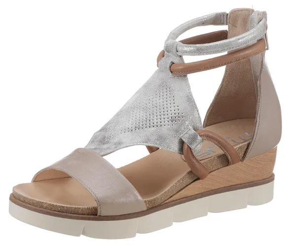 Sandalette MJUS "TAPASITA" Gr. 40, beige (taupe, silberfarben) Damen Schuhe Schaftsandale Sandalette Schaftsandaletten