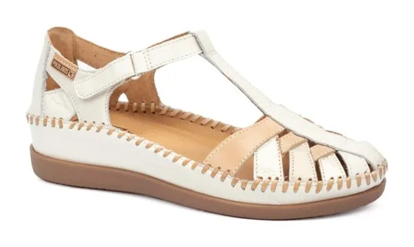 Sandalette PIKOLINOS "CADAQUES" Gr. 40, beige (natur kombiniert) Damen Schuhe Sandaletten