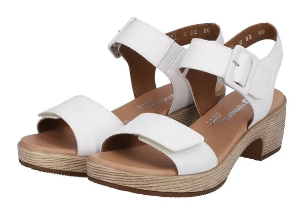 Sandalette REMONTE "ELLE-Collection" Gr. 42, weiß Damen Schuhe Sandaletten Sommerschuh, Sandale, Klettschuh, mit Klettverschlüssen