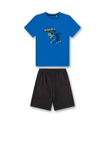 Sanetta Jungen-Schlafanzug kurz Blau| Hochwertiger und