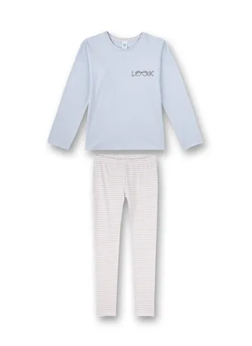 Sanetta Mädchen Schlafanzug lang blau Pyjamaset
