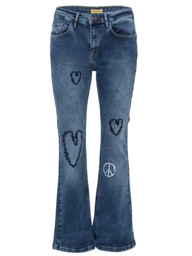 Sarah Kern Skinny-fit-Jeans mit Stickerei in gewaschener Optik