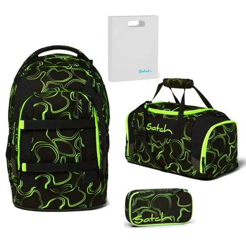 Satch Pack Schulrucksack-Set 4tlg Green Supreme