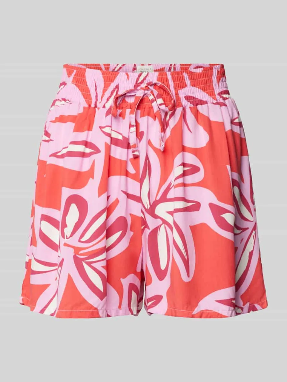 Schiesser Flared Shorts mit Allover-Muster Modell 'Mix+Relax' in Rot