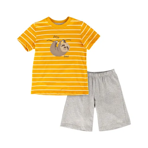 Schlafanzug M - SLOTH kurz in gelb
