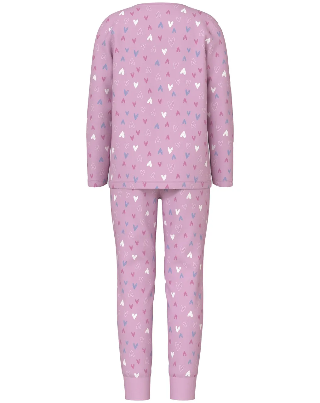 Schlafanzug NKFNIGHTSET HEARTS lang in pink lavender