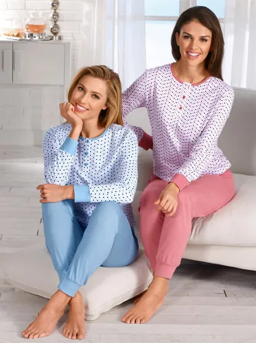 Schlafanzug WÄSCHEPUR Gr. 36/38, bunt (bleu, erika) Damen Homewear-Sets Pyjamas