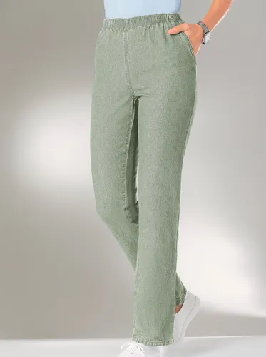 Schlupfjeans CLASSIC BASICS Gr. 38, Normalgrößen, grün (schilf) Damen Jeans