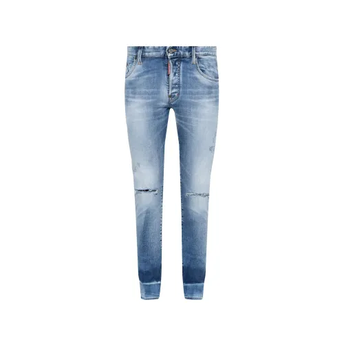 Schmal geschnittene blaue Skater-Jeans Dsquared2
