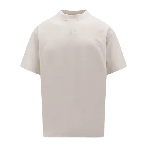 Schmutziges Weißes T-Shirt mit Schwarzem Druck 44 Label Group