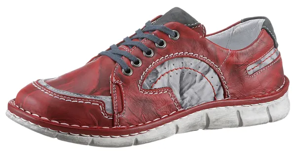 Schnürschuh KRISBUT Gr. 38, rot (rot, grau) Damen Schuhe Classic Schnürschuhe