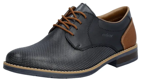 Schnürschuh RIEKER Gr. 45, bunt (dunkelblau, braun) Herren Schuhe Business