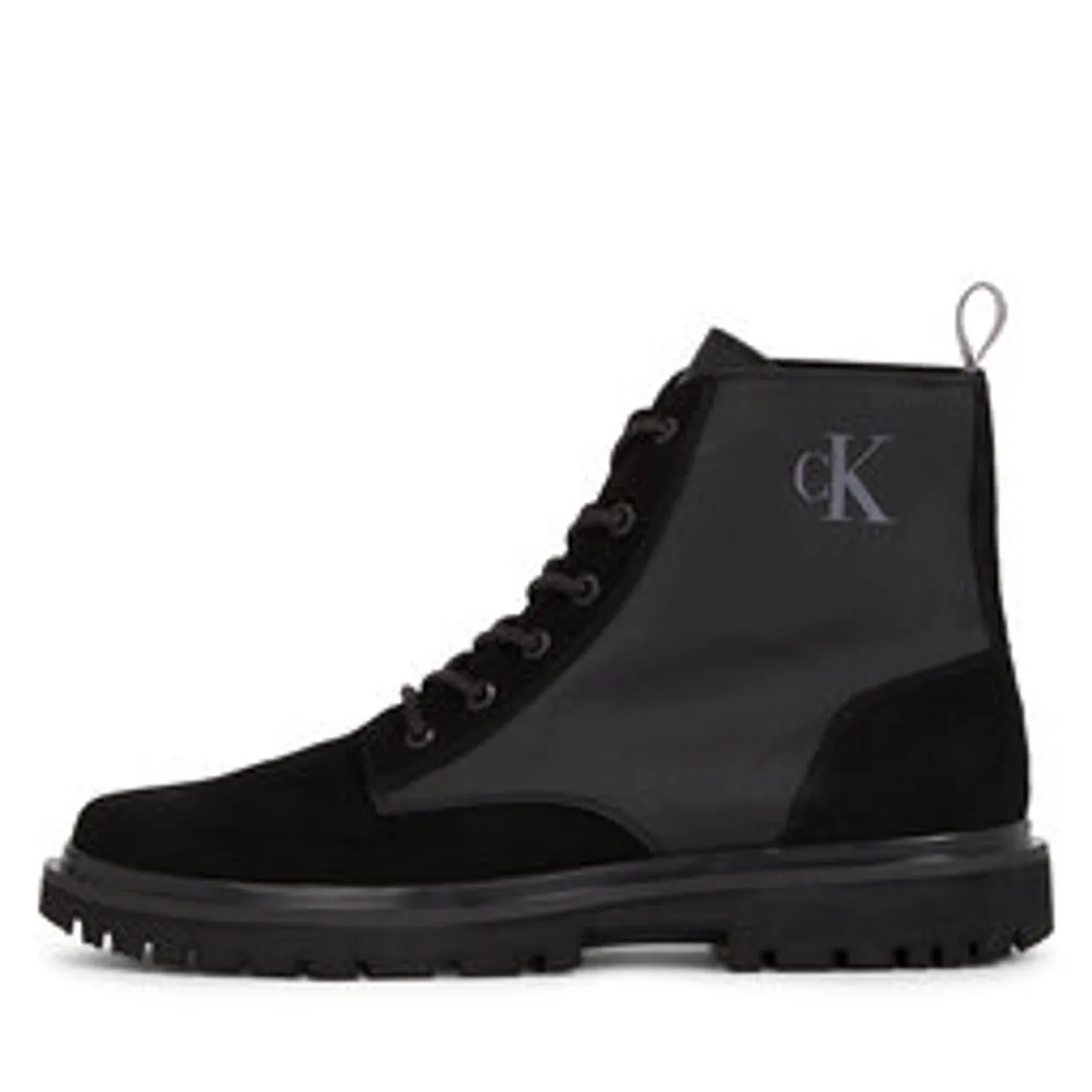 Schnürschuhe Calvin Klein Jeans Eva Mid Laceup Lth Boot Hiking YM0YM00842 Black/Stormfront 00T