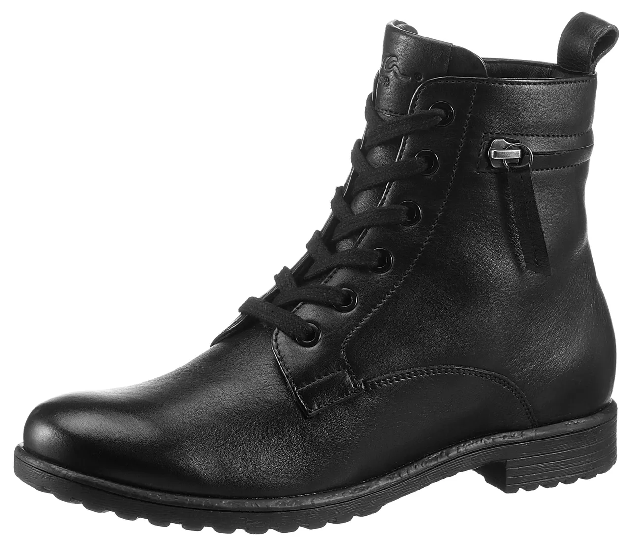Schnürstiefelette ARA "LIVERPOOL" Gr. 4,5 (37,5), schwarz Damen Schuhe Reißverschlussstiefeletten mit Zierreißverschluss am Schaft