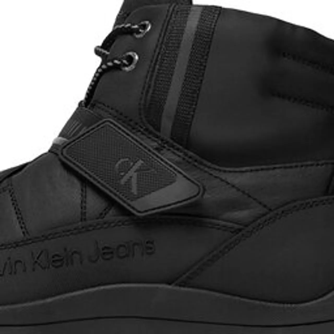 Schnürstiefeletten Calvin Klein Jeans Hiking Lace Up Boot Band YM0YM00753 Black/Stormfront 00T