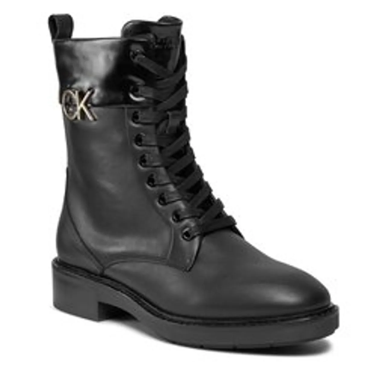 Schnürstiefeletten Calvin Klein Rubber Sole Combat Boot W/Hw HW0HW01717 Ck Black BEH
