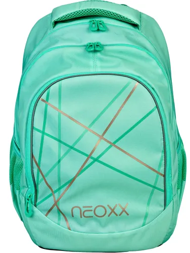 Schulrucksack NEOXX "Fly, Mint to be" Gr. B/H/T: 30 cm x 41 cm x 22 cm, grün (mint to be) Kinder Rucksäcke Schulrucksäcke aus recycelten PET-Flaschen