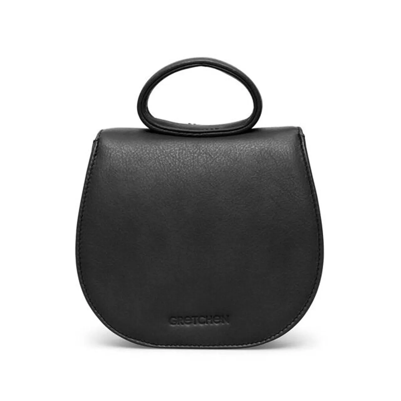 Schultertasche GRETCHEN "Ebony Mini Loop Bag" Gr. B/H/T: 25 cm x 17 cm x 19 cm, schwarz Damen Taschen Handtaschen aus italienischem Kalbsleder