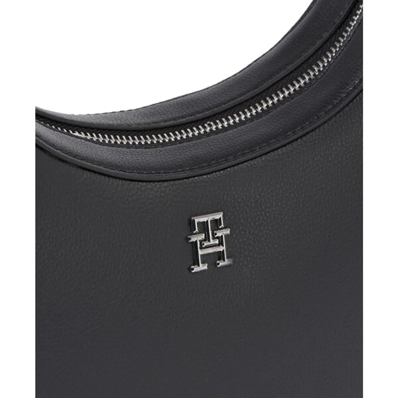 Schultertasche TOMMY HILFIGER "TH ESSENTIAL SC CROSSOVER" Gr. B/H/T: 30 cm x 28 cm x 6 cm, schwarz (black) Damen Taschen Handtaschen