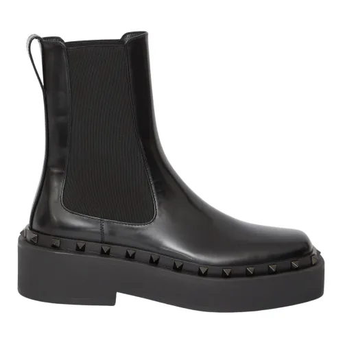 Schwarze Ankle Boots mit Rockstud-Detail Valentino Garavani