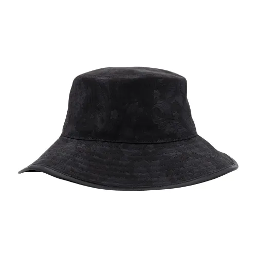 Schwarze Barocco Motiv Hüte Kappen Versace