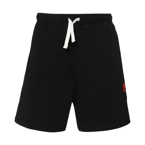 Schwarze Baumwoll-Bermuda-Shorts mit Logo Vision OF Super