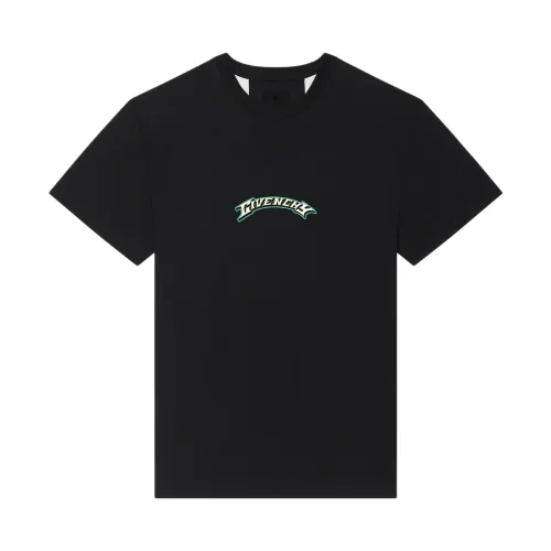 Schwarze Crew Neck T-shirts und Polos mit Signature Print Givenchy
