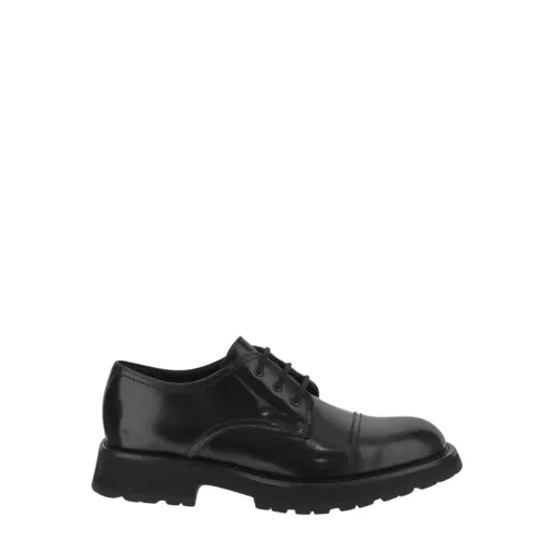 Schwarze Derby Schuhe aus Leder Alexander McQueen