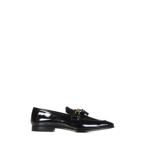 Schwarze flache Schuhe mit Grosgrain-Verzierung Tom Ford