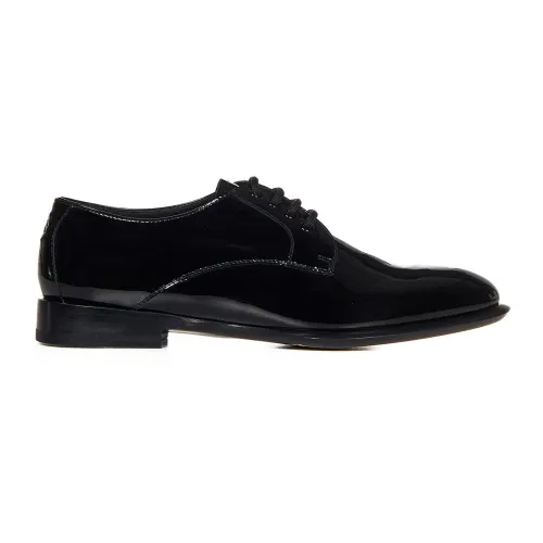 Schwarze flache Schuhe mit Schnürung vorne Alexander McQueen