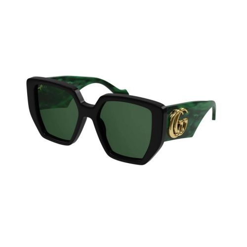 Schwarze Grüne Sonnenbrille Gg0956S 001 Gucci