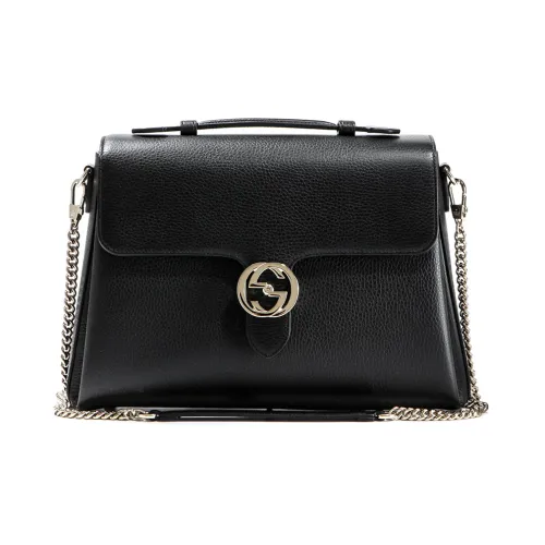 Schwarze Handtasche für Frauen Logo Leder Dollar Calf Gucci