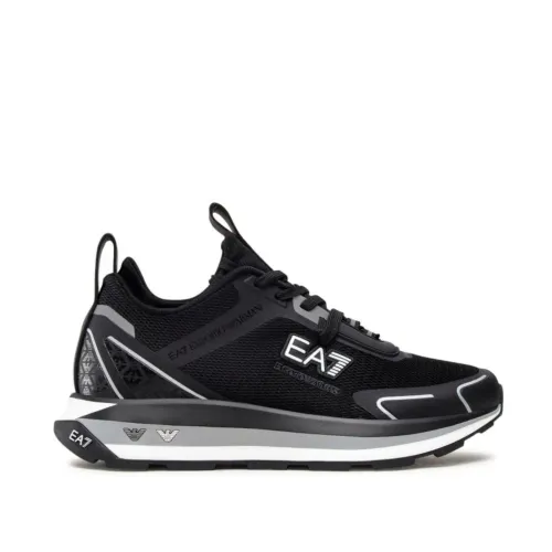 Schwarze Herren-Sneakers mit Kontrastlogo Emporio Armani EA7