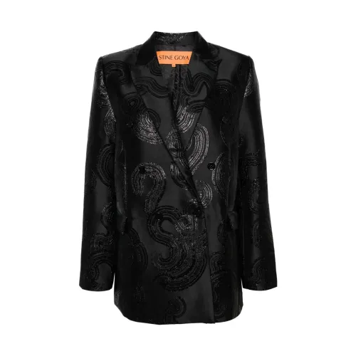 Schwarze Jacke aus recyceltem Polyester Stine Goya