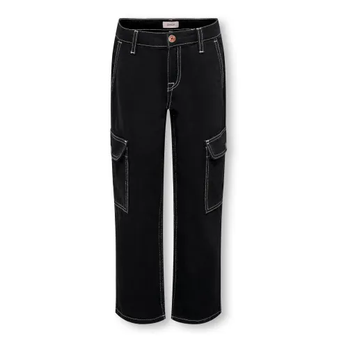 Schwarze Jeans mit weißen Nähten und Taschendetails Only