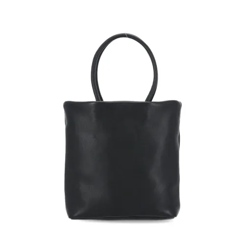 Schwarze Leder-Einkaufstasche für Frauen Fabiana Filippi