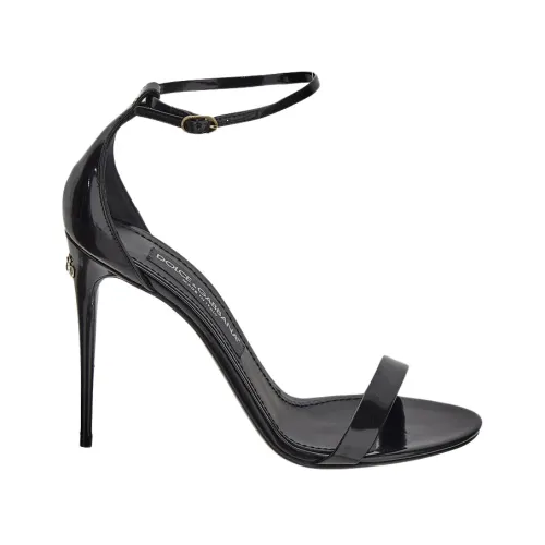 Schwarze Leder High-Heel Sandalen Dolce & Gabbana