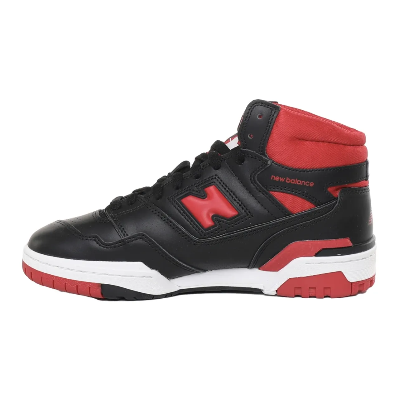 Schwarze Ledersneakers mit roten Akzenten New Balance