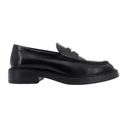 Schwarze Loafer Schuhe mit Graviertem Logo Tod's